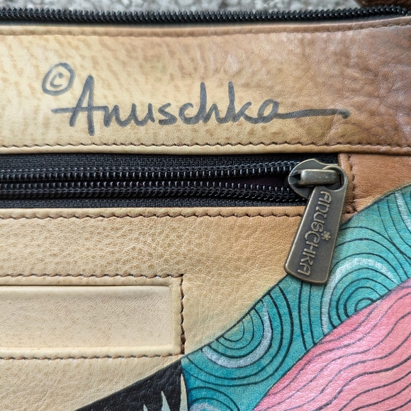 Anuschka hand painted dragonfly Cross body - Picture 3 of 11